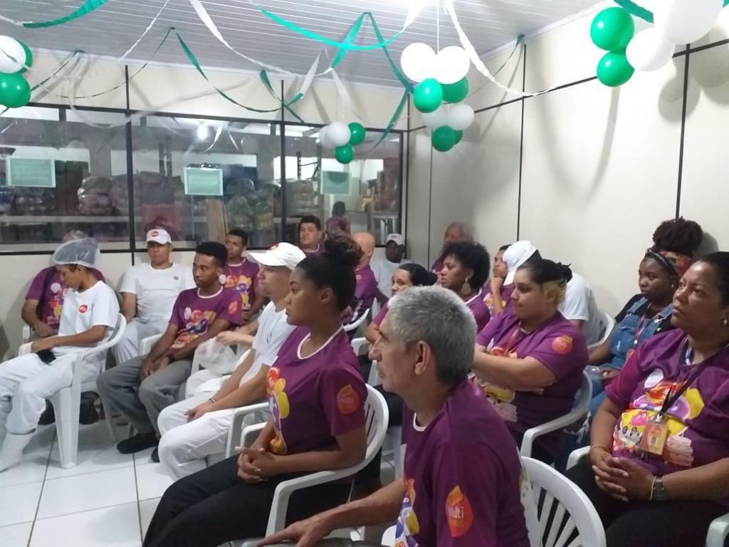 Ação intersetorial de Educação em Saúde Supermercado Multi Market.